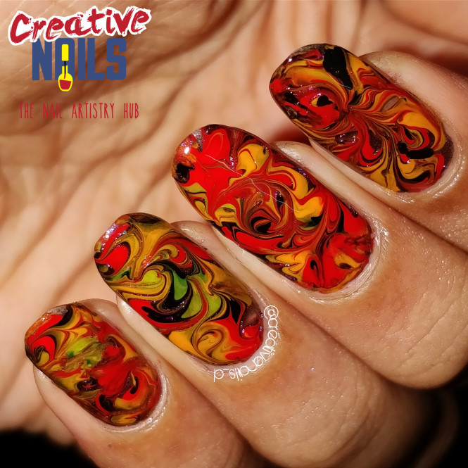red drag marble nails