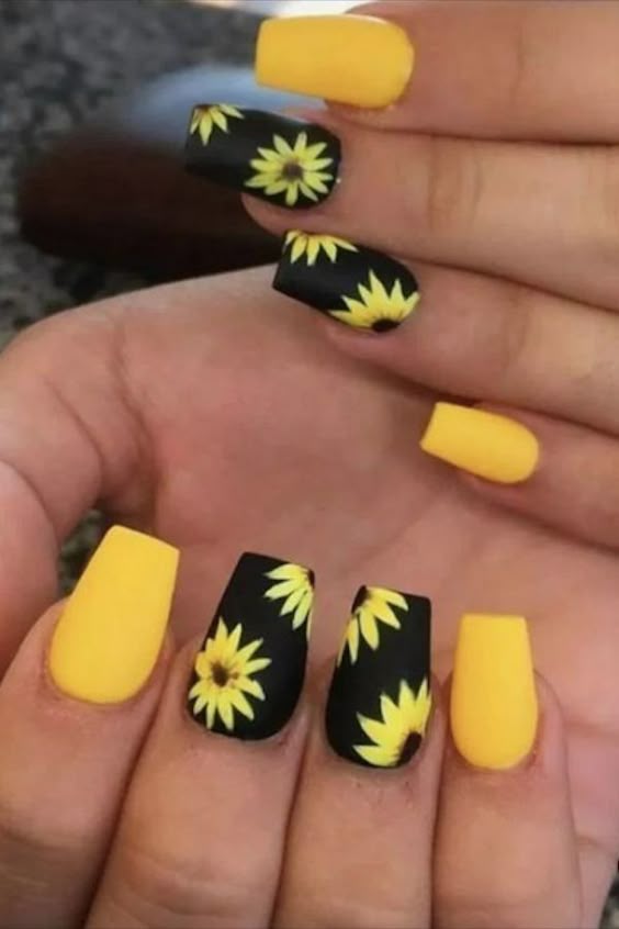 yellow nail designs