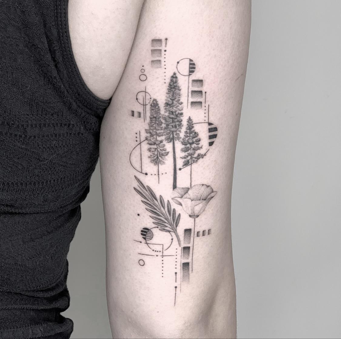geometric tree tattoos