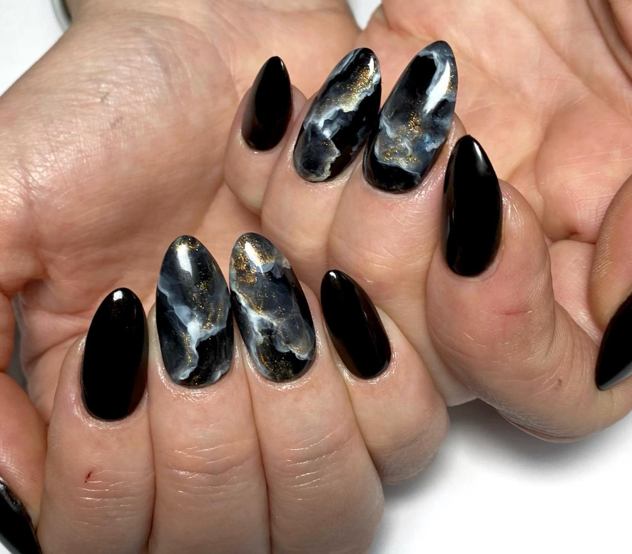 black marble nail designs