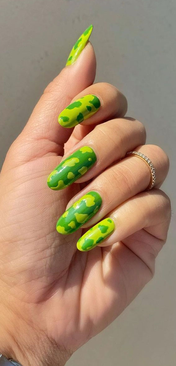 lime green nail designs