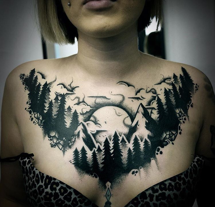 chest tattoos for women