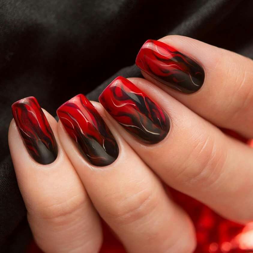 red ombre nail designs