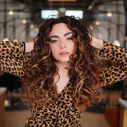 red brown curly hair