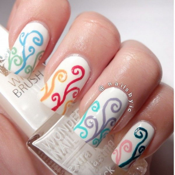 swirl nail designs