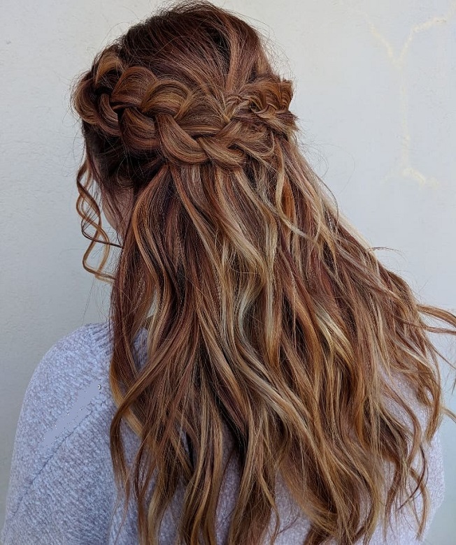 red brown curly hair