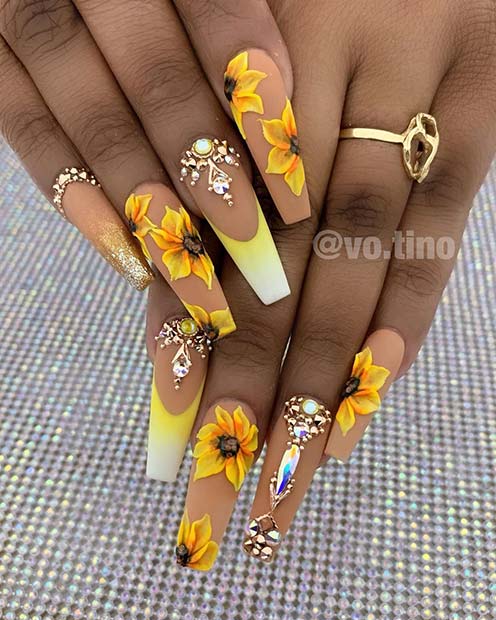 yellow nail designs