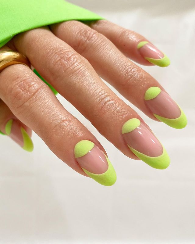 lime green nail designs