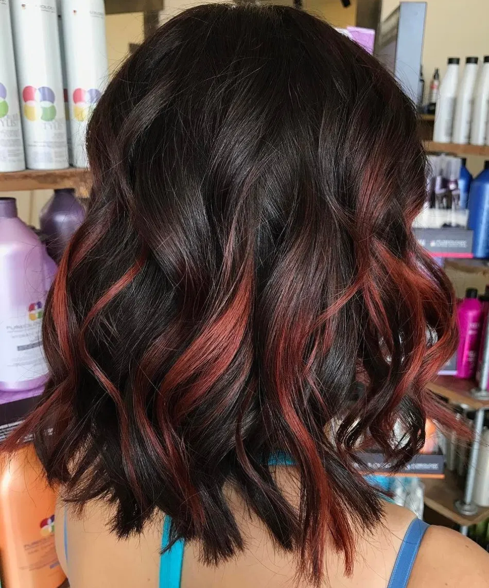 curly hair with highlights