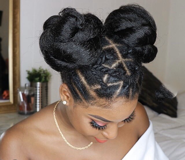 two bun hairstyles black hair