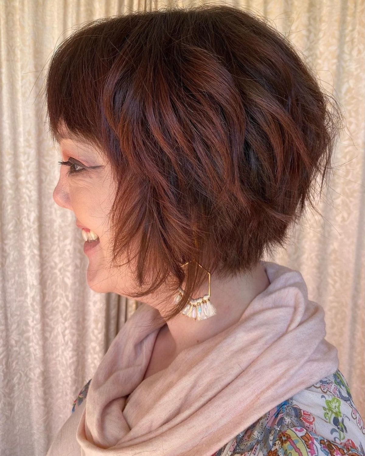 Auburn and Burgundy hair color for women over 50