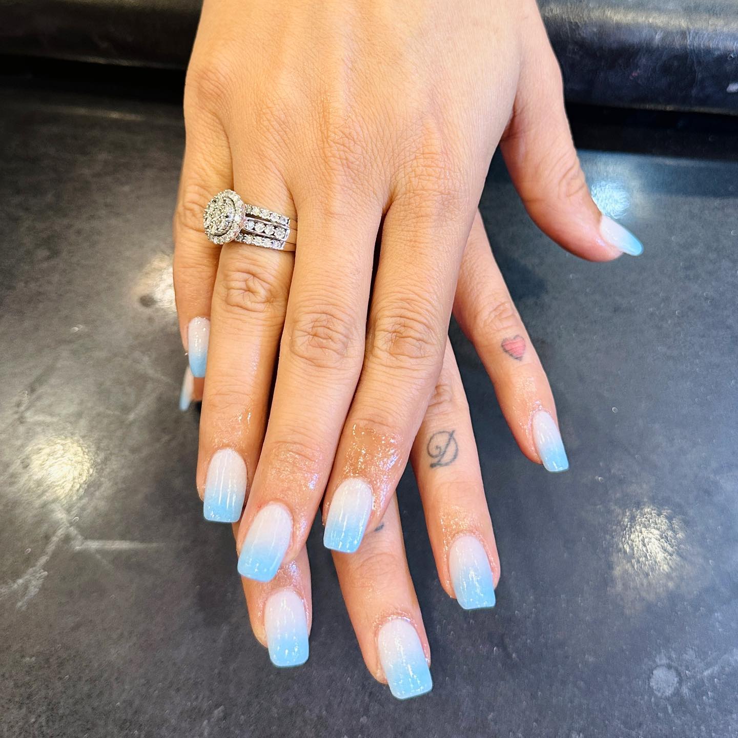 ombre baby blue nail designs