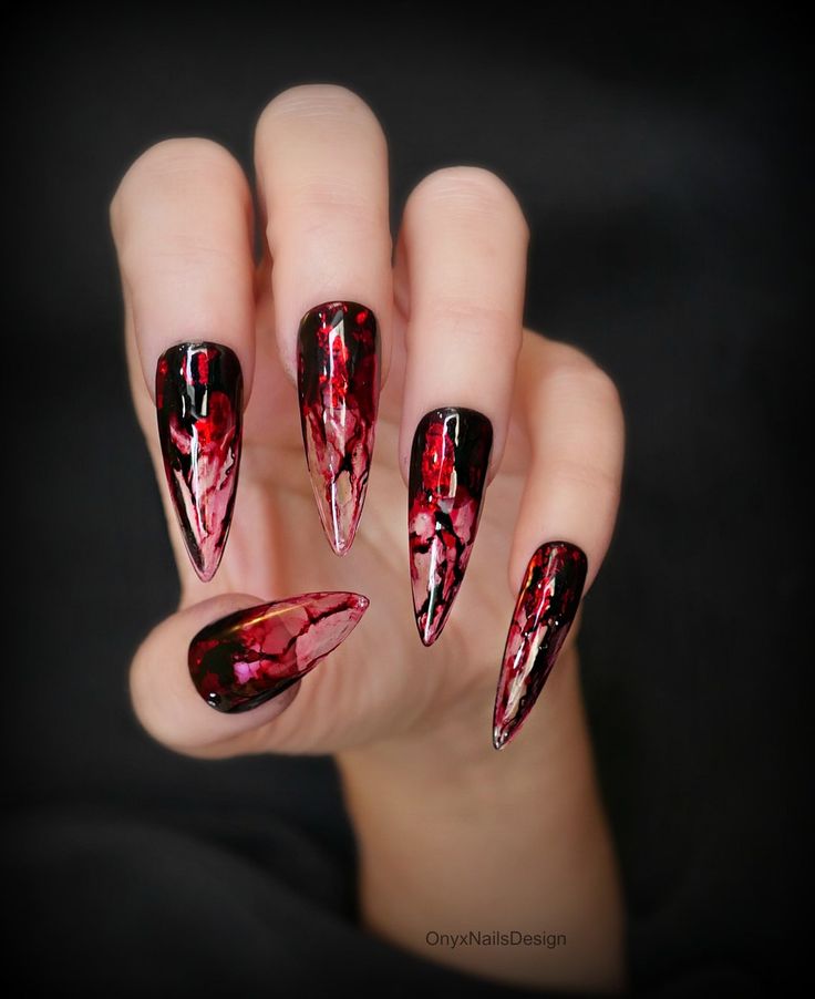 black marble nail designs